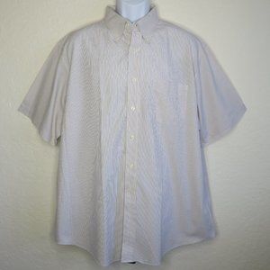 Club Room* Men's Short Sleeve Button Down Curved Hem Stripe Shirt~ Size‎ XXL